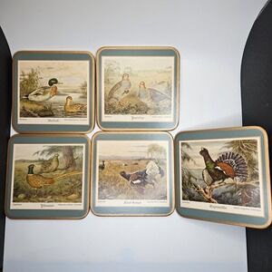 Vintage Pimpernel Cork Backed Coasters – British Game Birds – Set of 5 – England